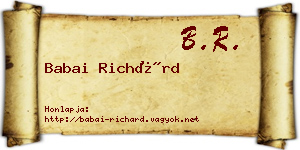 Babai Richárd névjegykártya