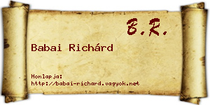 Babai Richárd névjegykártya